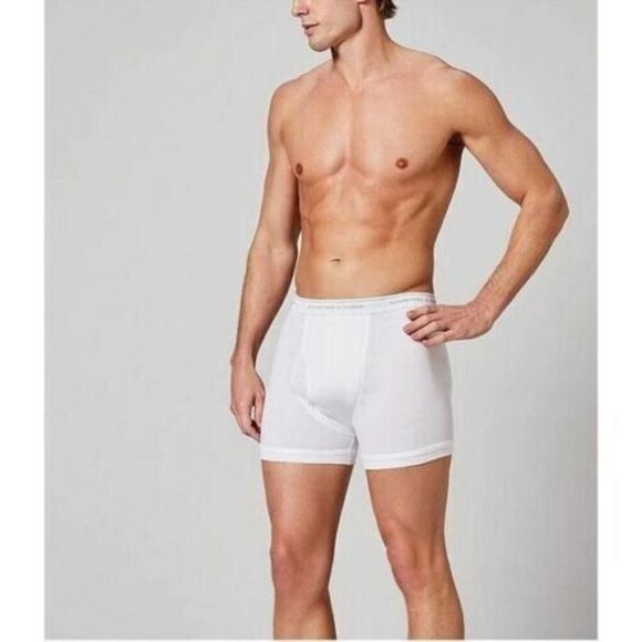 Roundtree & Yorke Men's Cotton Knit Boxer Briefs Size 54 Big Man White 2 Pack - Picture 1 of 6